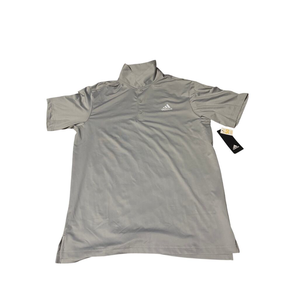 Adidas Men's Golf Polo Shirt Gray UPF 50 Size Medium New With Tags